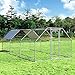Giantex 18.5ft Large Metal Chicken Coop, Walk-in Chicken Coops Hen Run House Shade Cage with Waterproof and Sun Protection Cover for Outdoor Backyard Farm Use Poultry Cage (18.5 x 9.2 ft, Flat)