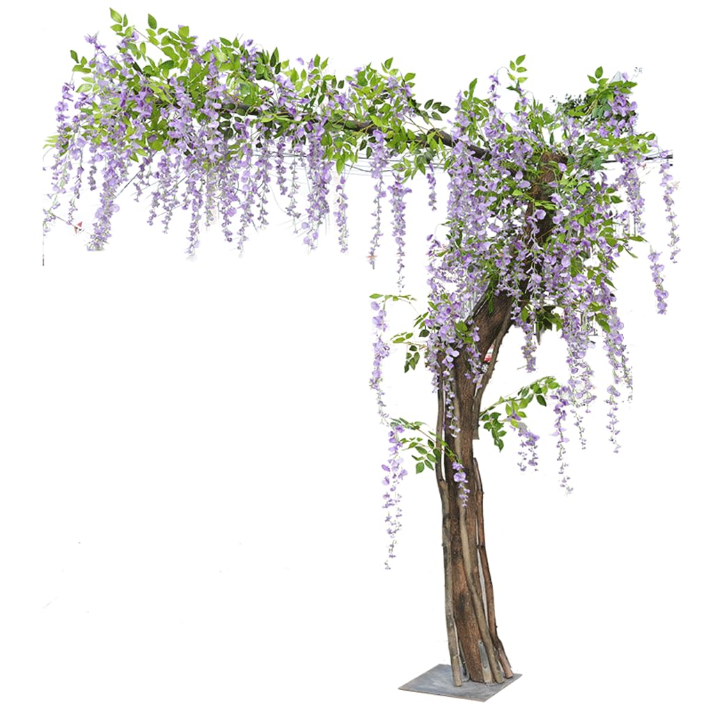 OQOPO Simulato Albero di Fiori di Glicine, Rami in Legno massello pianta Artificiale, Alberi Decorativi per la Decorazione Hotel Villa Art Exhibition Ornament