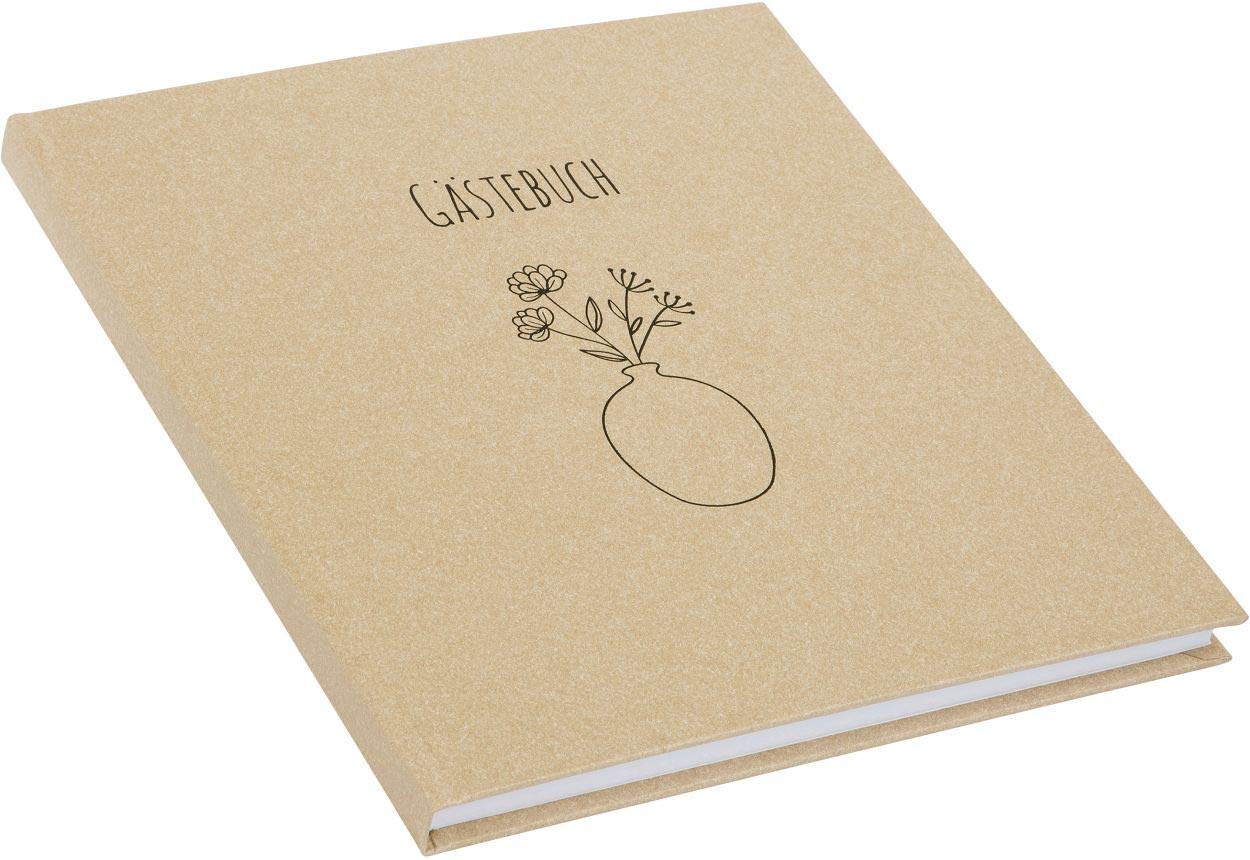goldbuch Gästebuch Blumen für Dich, Fotogästebuch mit 100 weiße Seiten 170 g / m2, Einband aus strukturiertem Buchbindepapier mit Prägung, Fotobuch, Papier, ca. 23,5 x 24,5 x 2 cm
