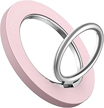 Lamicall Magnetic Cell Phone Ring, Grip Holder for MagSafe - 360° Rotation, with Metal Ring, Detachable Phone Holder for iPhone 17 16 15 14 Pro Max Plus Mini, Android Phone - Pink