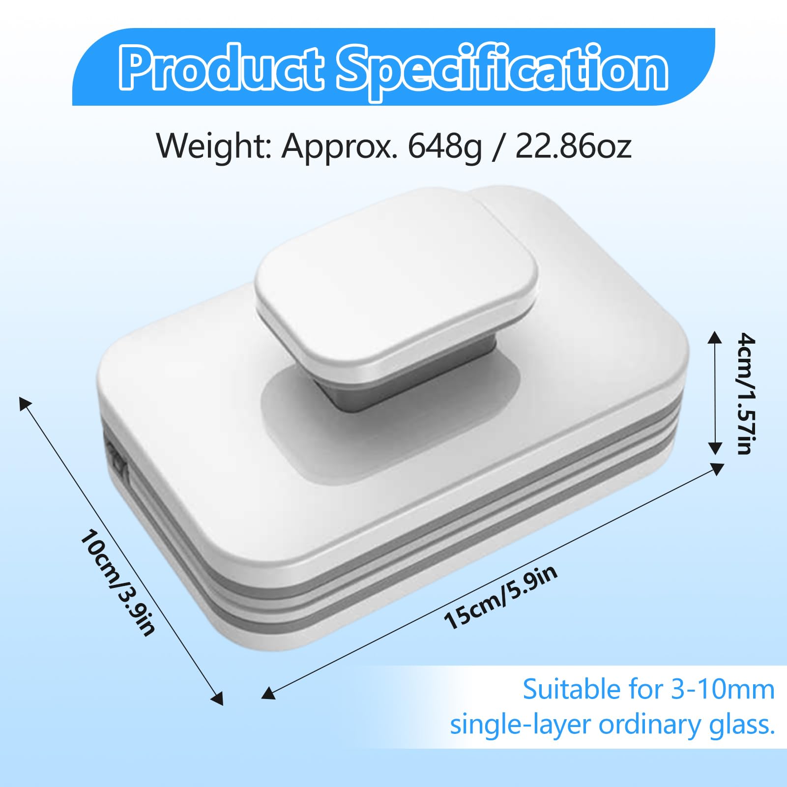 Magnetic Window Wiper Cleaner, Double Glazed Magnetic Window Cleaner Adjustable Double-Side Glass Cleaning Accessory for Home High-Rise Glass Use