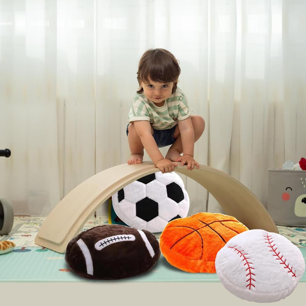 Almohada deportiva de rugby de 17.7 x 13.8 pulgadas, almohada suave de peluche, juguetes de felpa de fútbol mullidos y duraderos, regalo – para niños y niñas, decoración de habitación de sofá 9