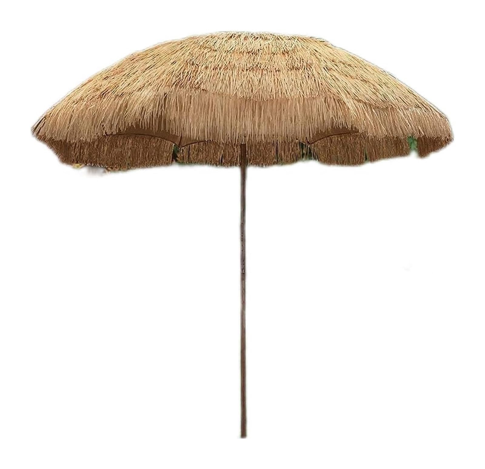 Parasol ogrodowy, Parasol plażowy pokryty strzechą ze słomy z rafii