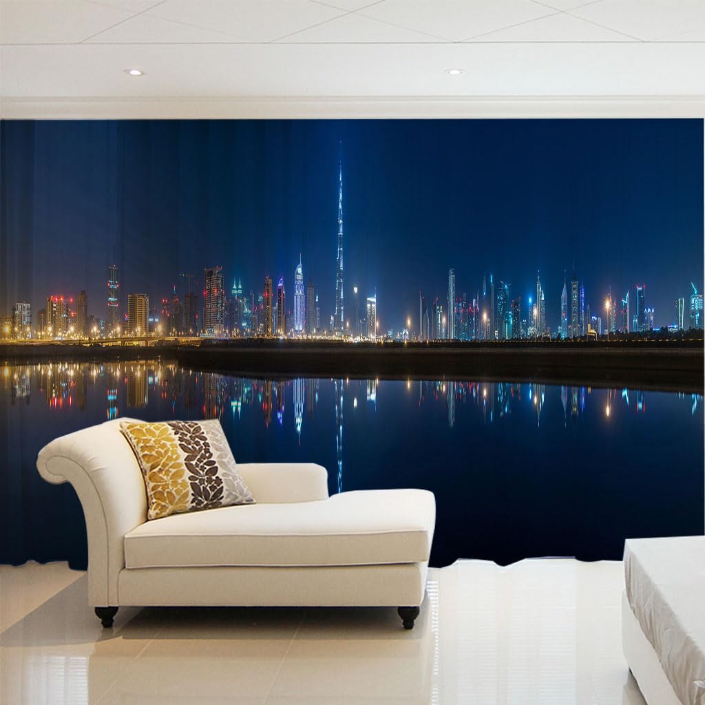 Rideaux semi-transparents bleu foncé grand format à oeillets pour chambre