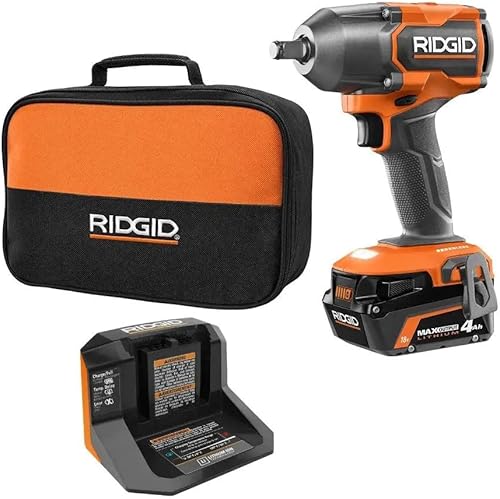 SHAKLAK Pacroban - Kit de llave de impacto inalámbrica de 18 V sin escobillas de 1/2 pulgada con batería de 4.0 Ah y cargador