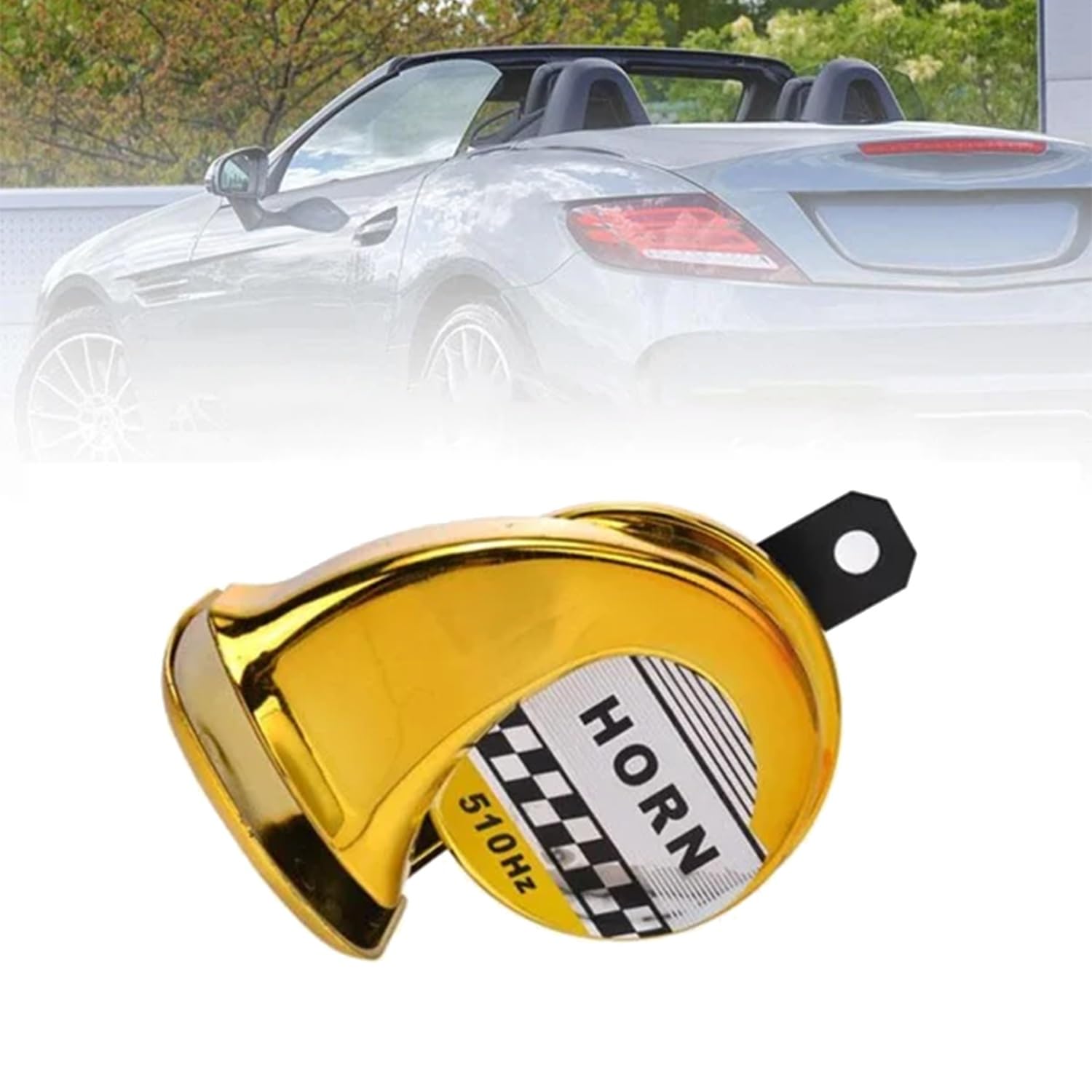 Air Horn for 12v Truck Motorcycle, 2024 Upgraded Train Horns for Pickup Trucks, Airhorns Horn Loud Car Horn, 12V Horn Bullhorn Megaphone, for Vehicles Motorcycle Boat Ship(Gold,1pc)