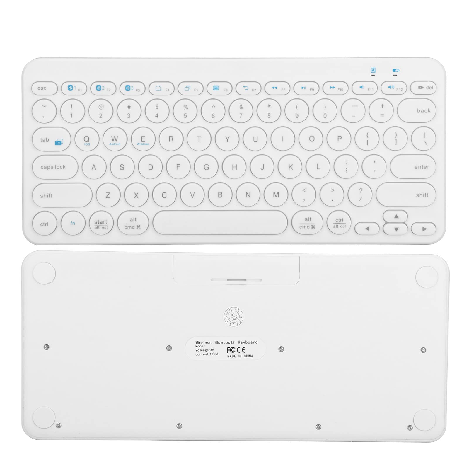 Clavier sans Fil, Clavier de Bureau Silencieux pour la Maison (Rose) (Blanc)