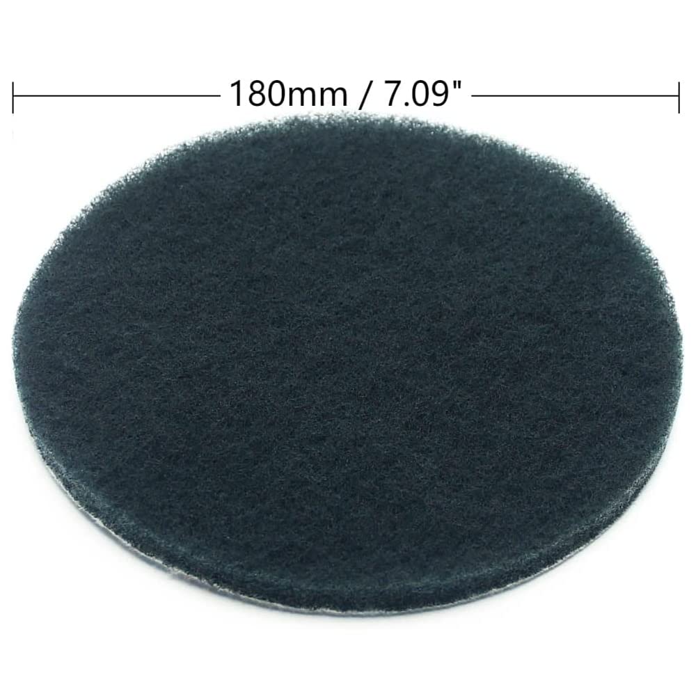 Auniwaig 1200-Grits 7 pulgadas Scrubber Scouring Pads Gris-Multipropósito, Taladro de disco abrasivo y disco de acondicionamiento de superficie de bucle, 8 piezas