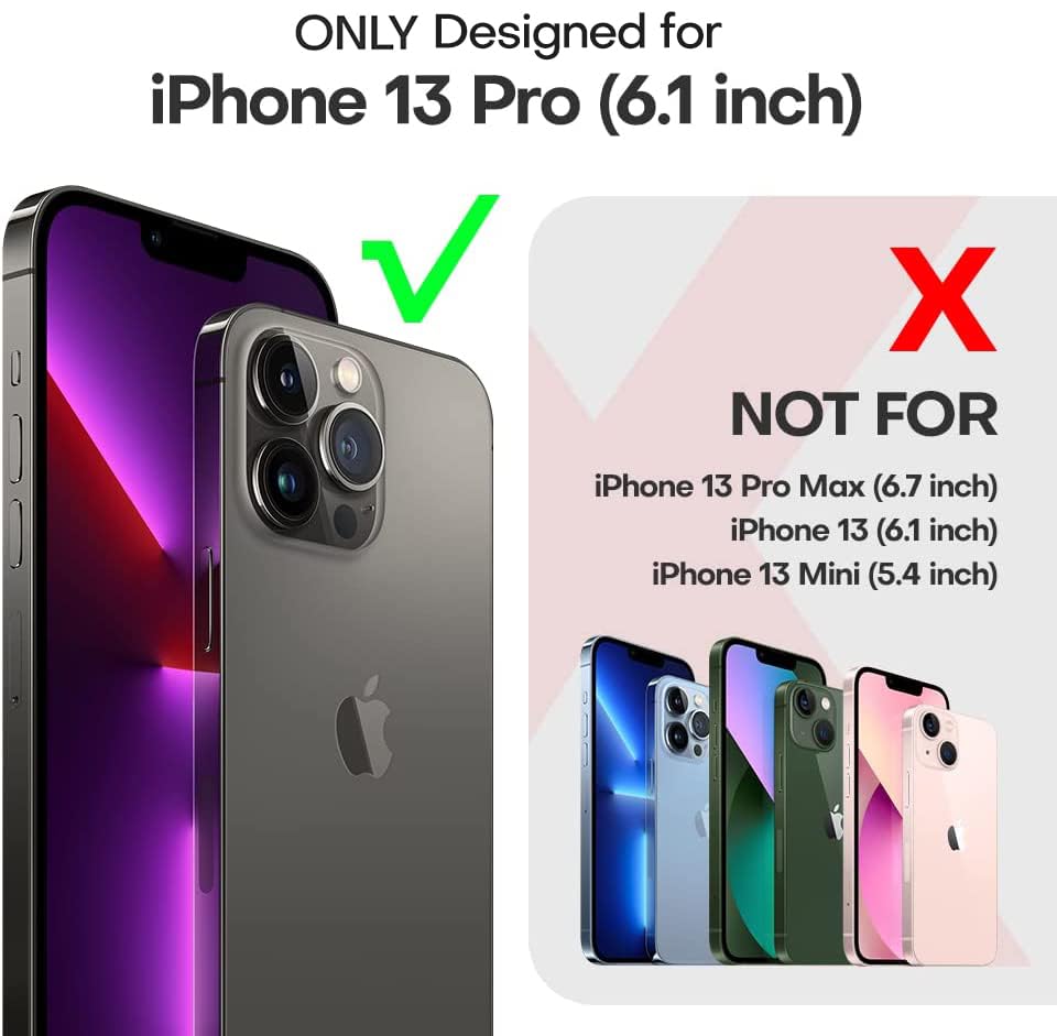 Image of TAURI for iPhone 13 Pro Case, with Screen Protector, Black | Anti-Yellowing Military-Grade Protection Shockproof Slim Phone Case for iPhone 13 Pro