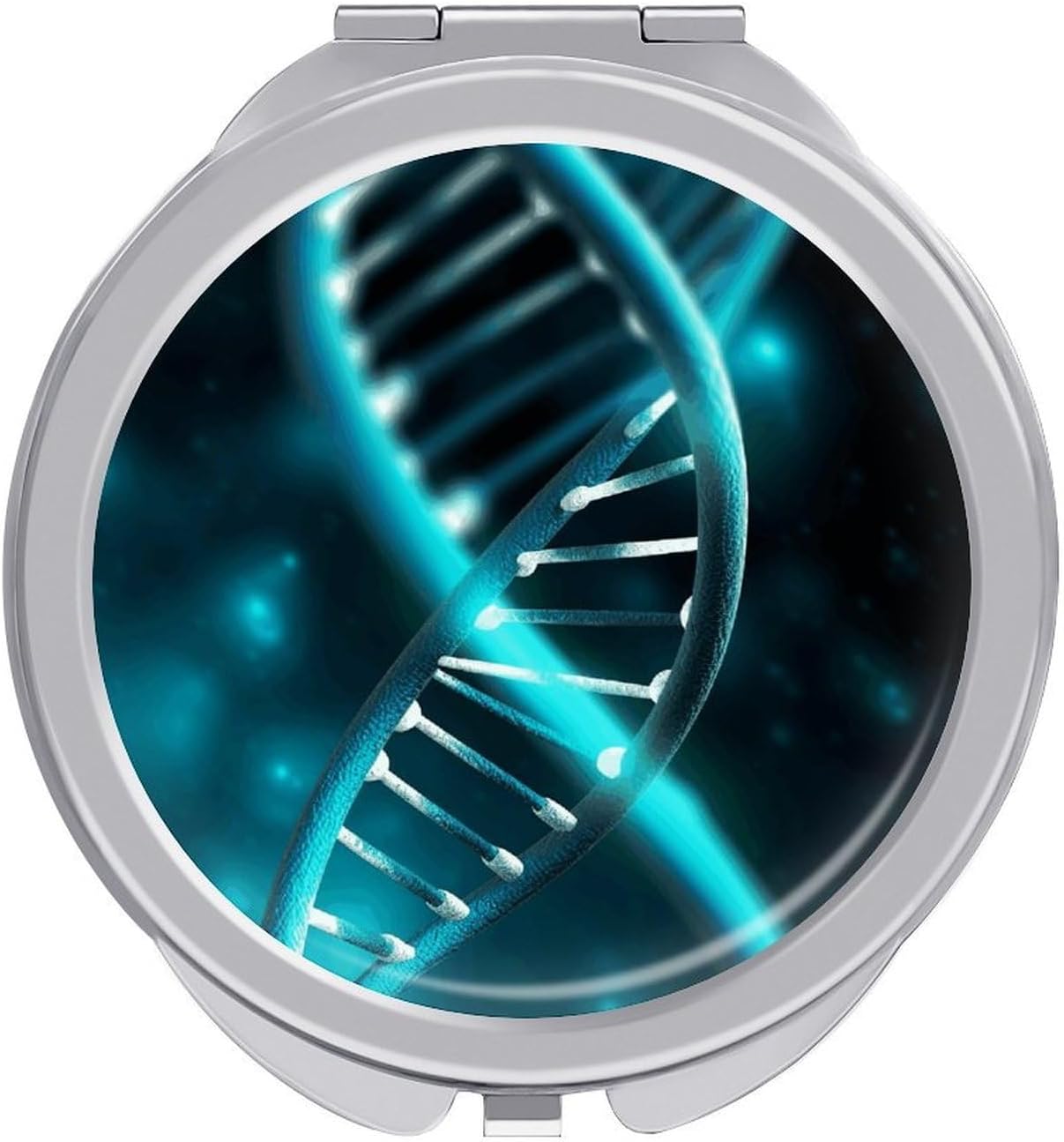 Science Gene Strand Makeup Mirror Compact Round Travel Makeup Mirror Portable Folding Handheld Pocket Mirrors for Handbag and Purses Gift Mini Mirrors