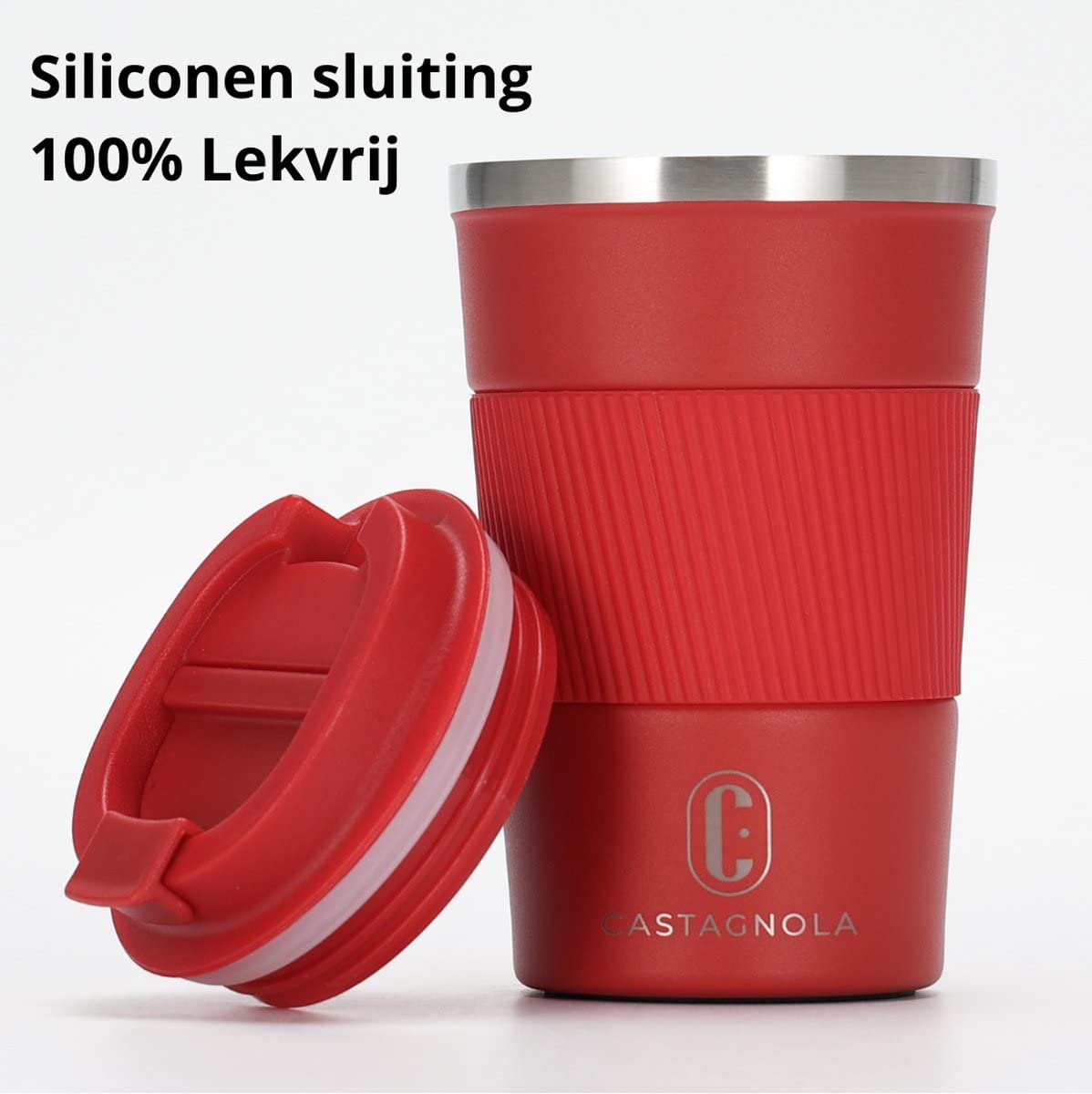 Castagnola Edelstahl Thermobecher To Go – 380 Ml, Blau, Auslaufsicher – Hält Heißgetränke Lange Warm