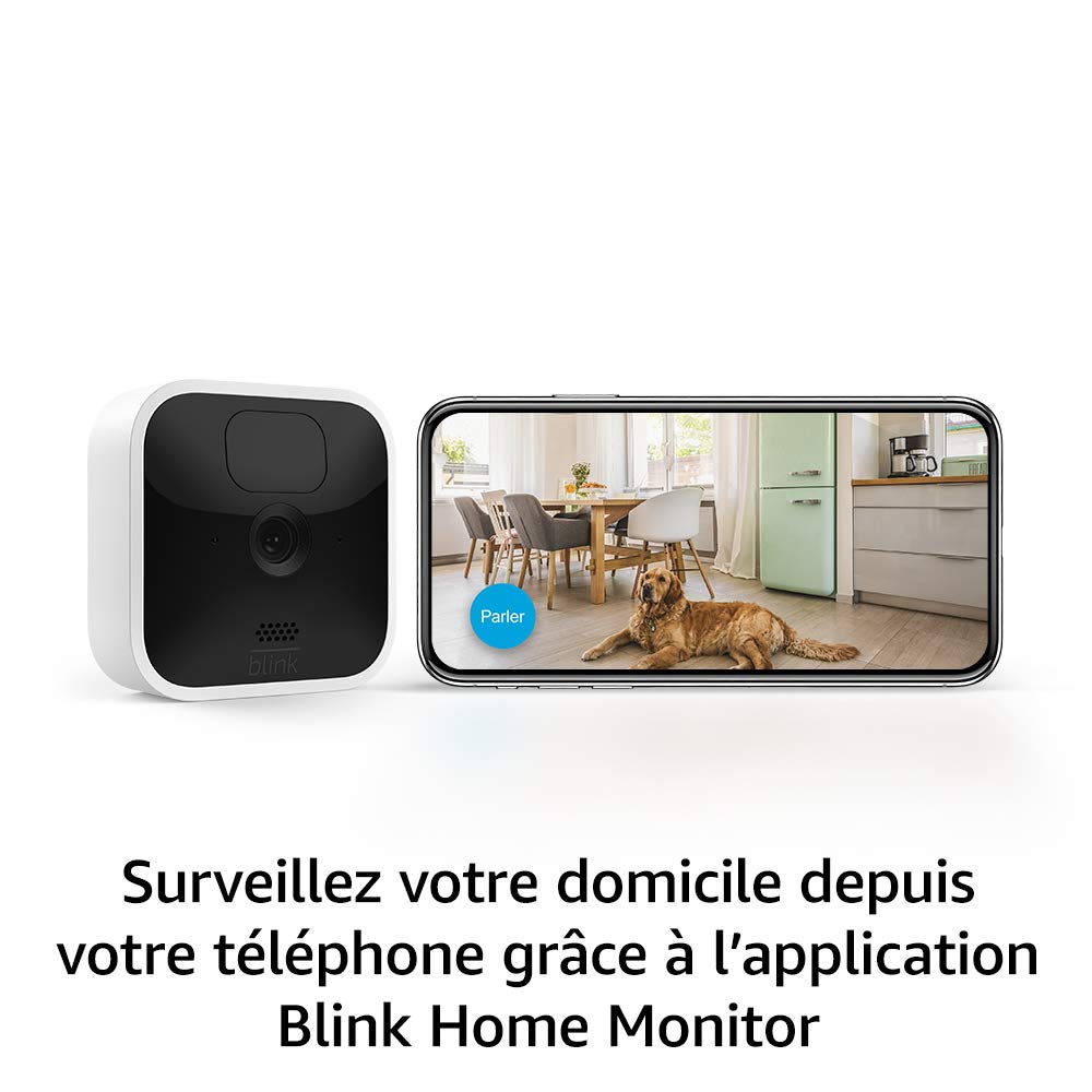 Blink Indoor, Caméra de surveillance HD sans fil avec deux ans d'autonomie, détection des mouvements et audio bidirectionnel, fonctionne avec Alexa | Kit 2 caméras