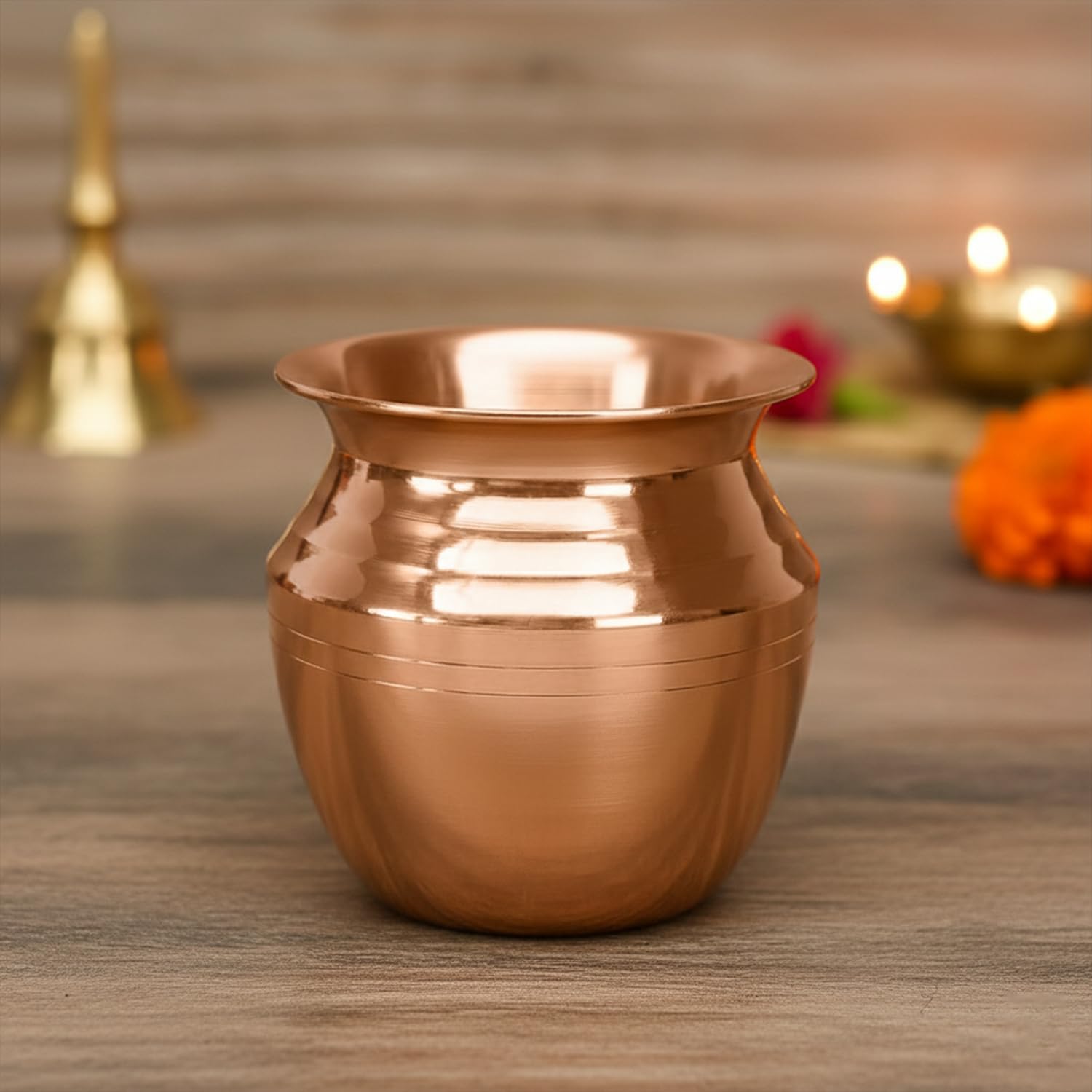 Ekhasa 100% Pure Copper Kalash for Puja | Copper Lota for Pooja | Copper Lota for Puja | Kalasam Chembu | Brass Utensils Pot for Pooja & Water | Kalash for Karwachauth-image-35