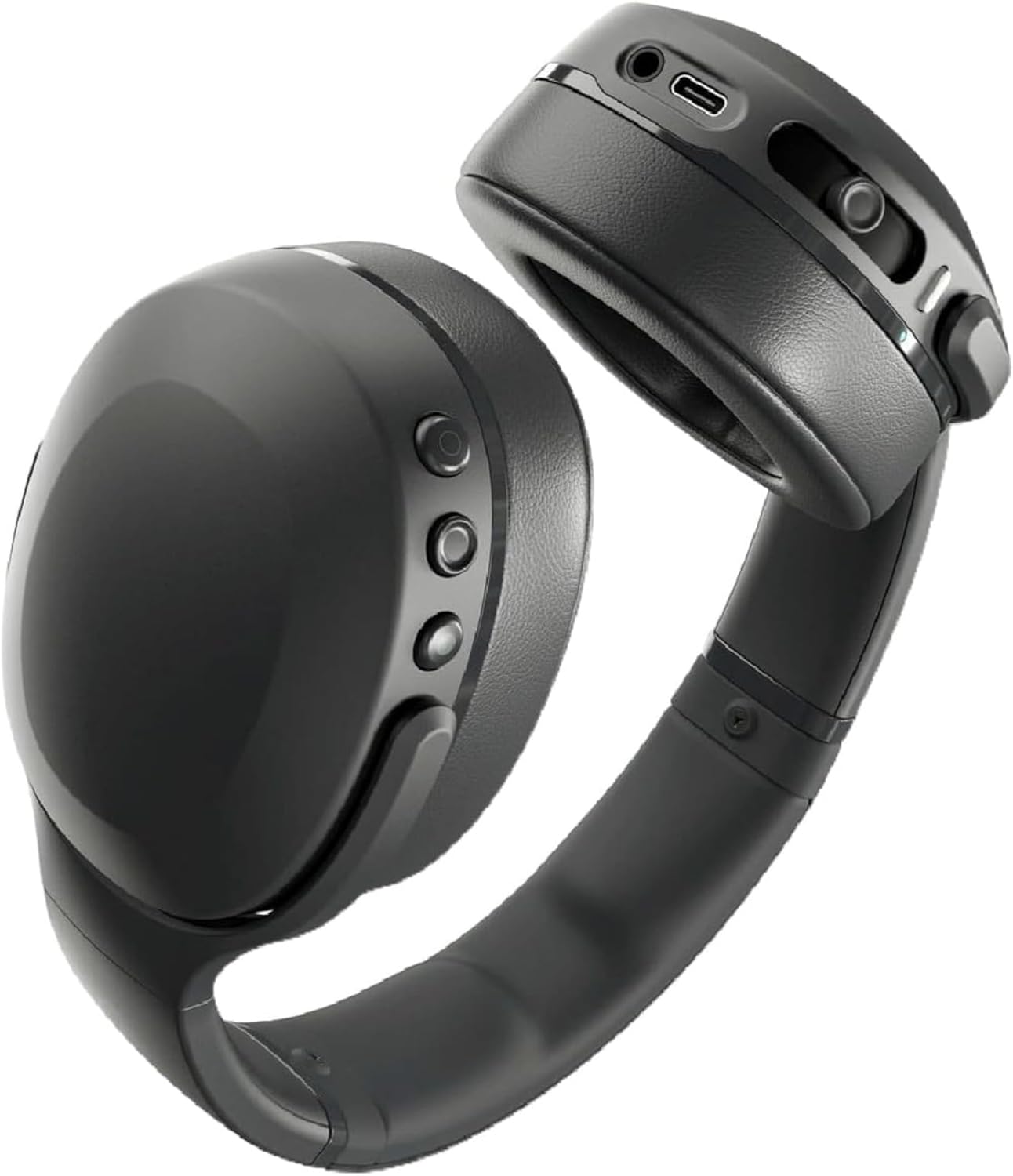Skullcandy Crusher Evo Wireless Bluetooth Headphones with Multi-Sensory Bass, Noise Isolating Over-Ear Fit, Flat Black (Renewed)
