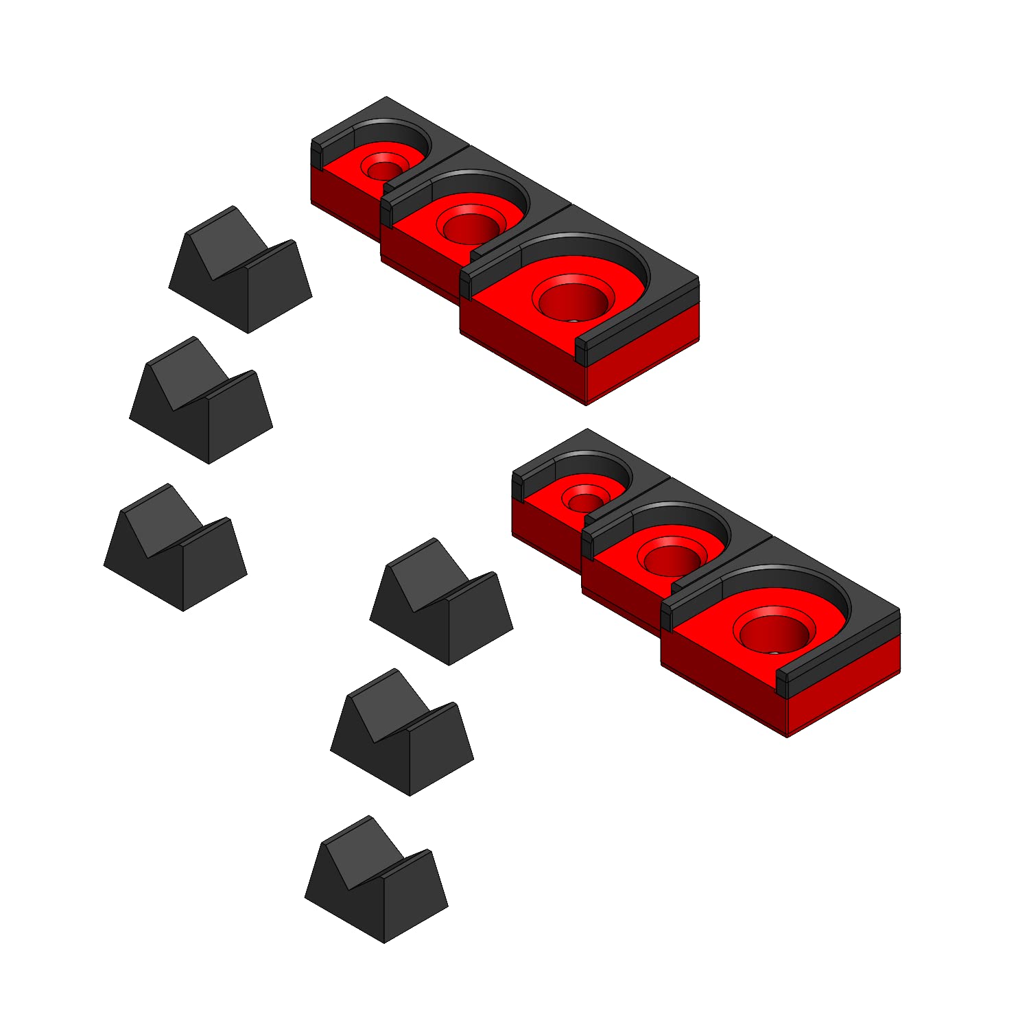 3D Tool Trays MagAttach Ratchet Organizer Kit (3 Piece Set (2-Pack), Red/Black) โ image 1