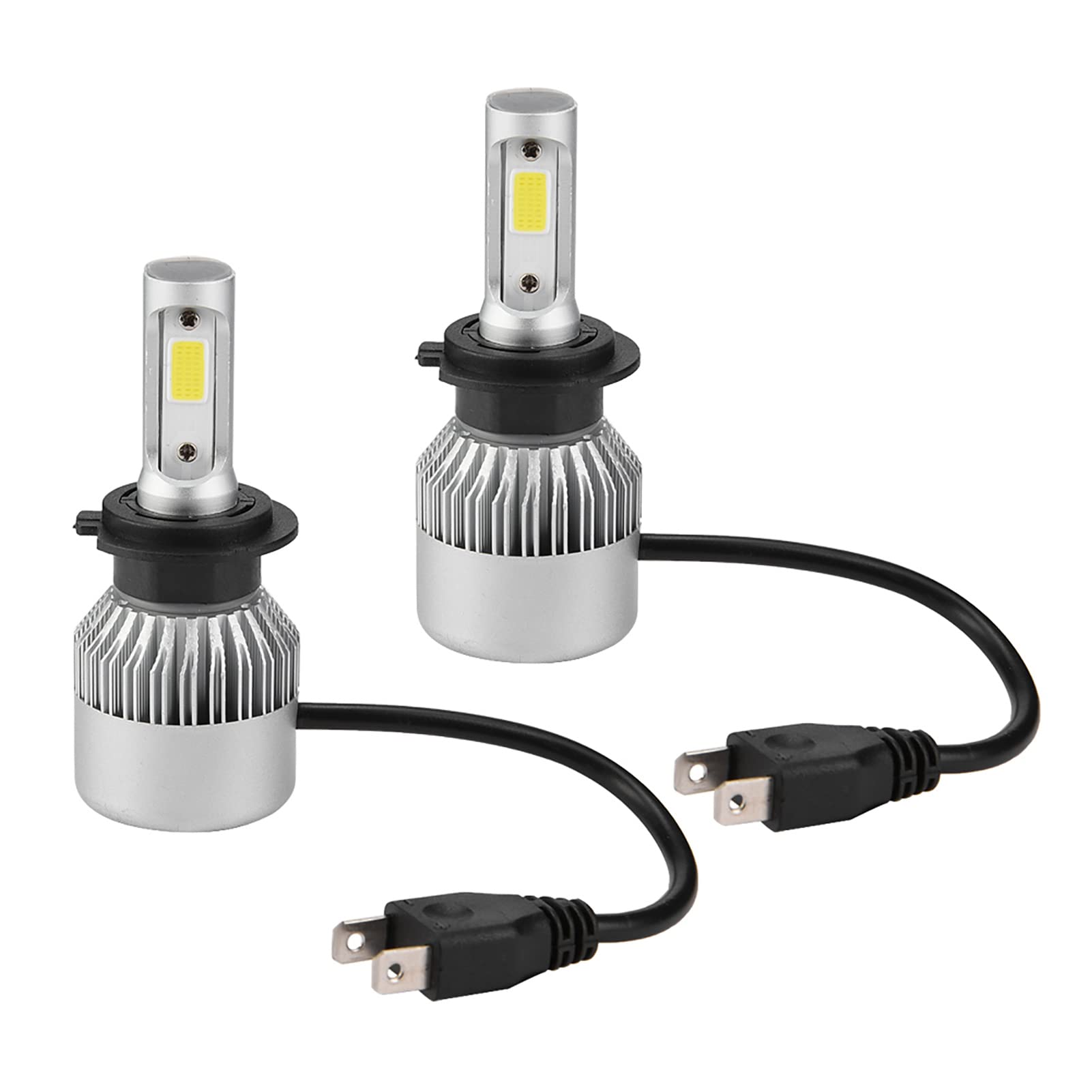 Coppia di lampadine per fari a LED H7 LED 36W 8000LM Kit di conversione per fari Lampadine 9-32V impermeabili per auto con fari bassi alti 6000K Argento universale