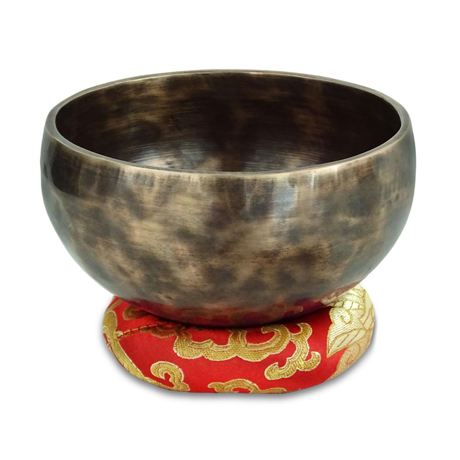 keepdrum Tybetańska misa dźwiękowa z brązu Singing Bowl 12 cm z tarką do misy dźwiękowej i podstawką
