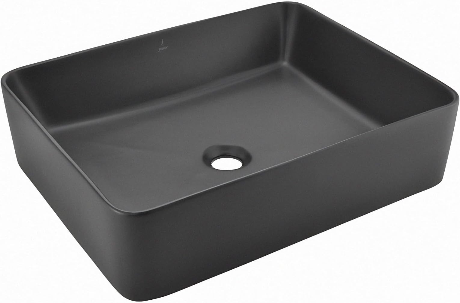 JAQUAR JDR (JAQUAR Designer Range) Series Table Top WASH Basin (Black Matt) | 530x420x140mm, Rectangle | Ceramic Basin/Sink for Bathroom, Living Room | Table/Counter Top | JDS-BLM-2590N