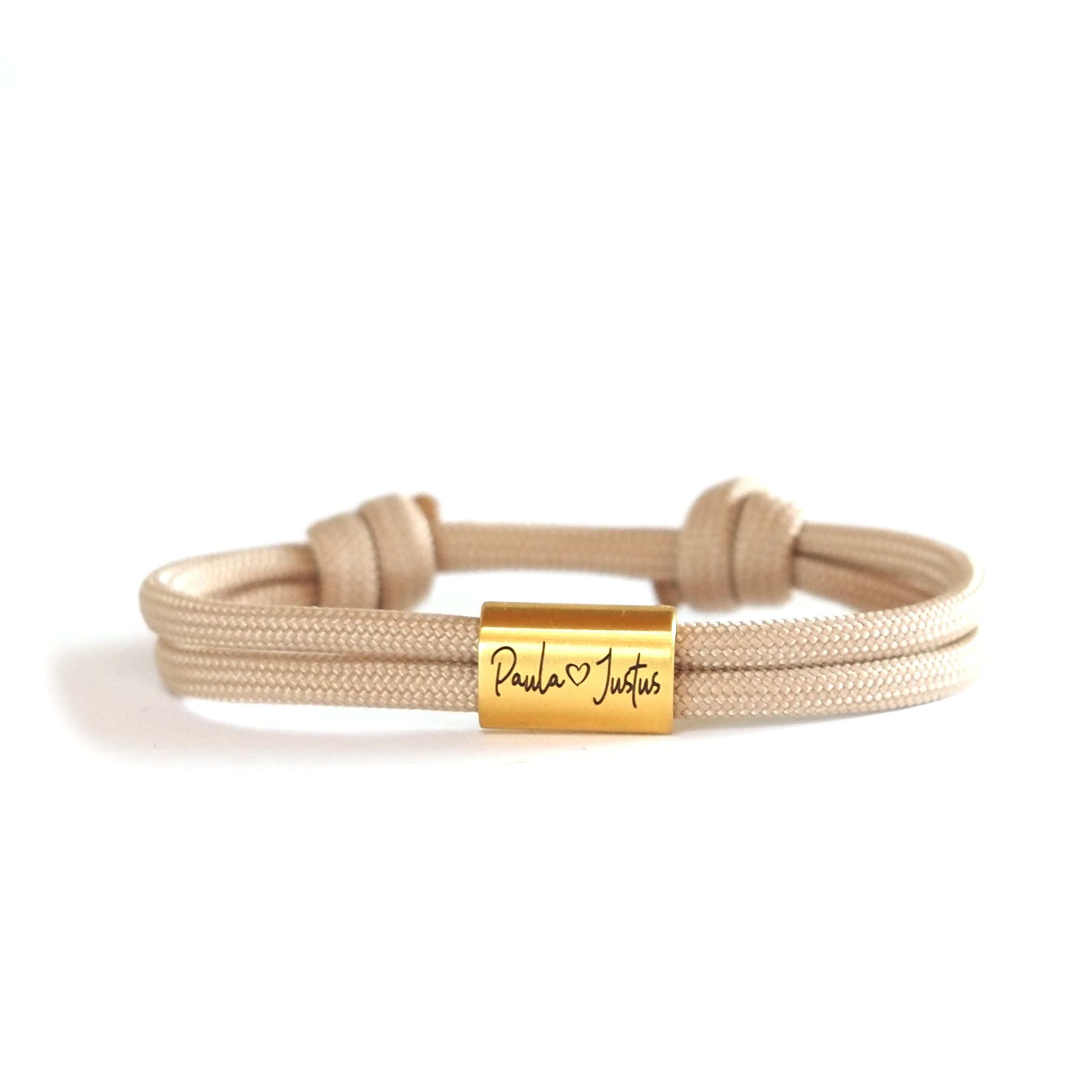 myGreta Partnerarmband mit Wunschgravur personalisiert, Familienarmband, Armband mit Gravur, Segeltau Armband, Surferarmband, Unisex, schwarzer Edelstahl, wasserfest
