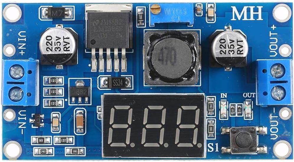 LM2596S With Display LM2596 DC to DC Buck Converter/Regulator, Dc-Dc Step Down Adjustable Voltage Power Supply Module Board kit,24V to 18V/12V/9V/5V, 5 Ampere