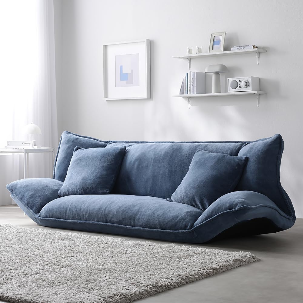 グレーの布地がかわいいソファ枕が2つ付いています ニトリ カウチソファベッド 布 (ノアーク2 GY) ソファー ソファ