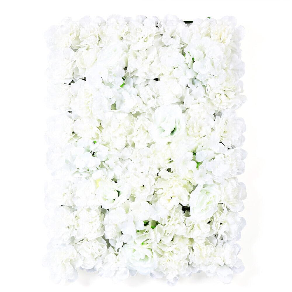Mur de roses artificielles blanches 60x40 cm lot de 20 pour décoration mariage et fête
