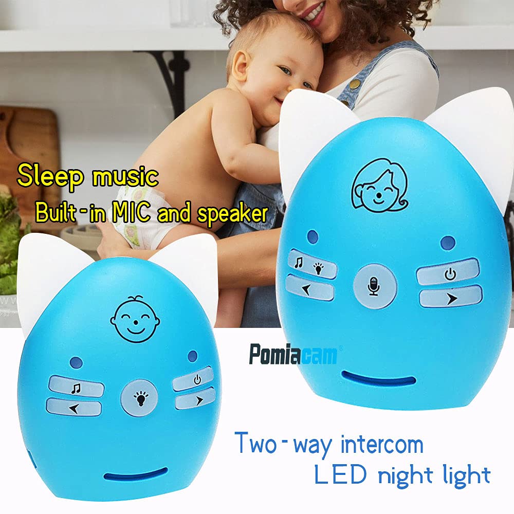 Bébé Moniteur Portable sans Fil, Ecoute-bébé Babyphone 2.4GHz, Talkie-walkie, Interphone Bidirectionnel, Audio, veilleuse, Diffusion Vocale Numérique (Rose)