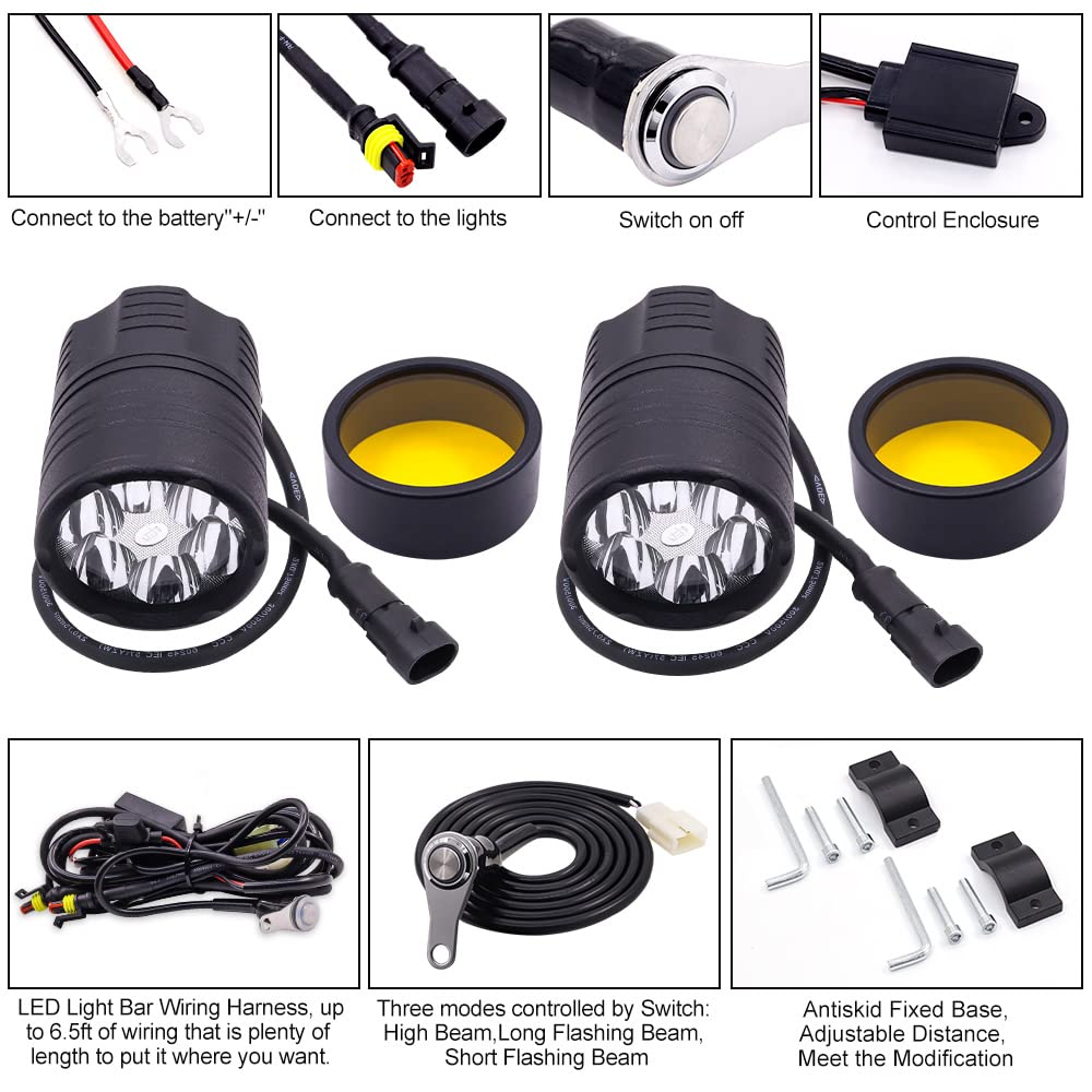 20W Super Bright Tri-model Motorcycle LED Headlight Mini Projector Len - View #10