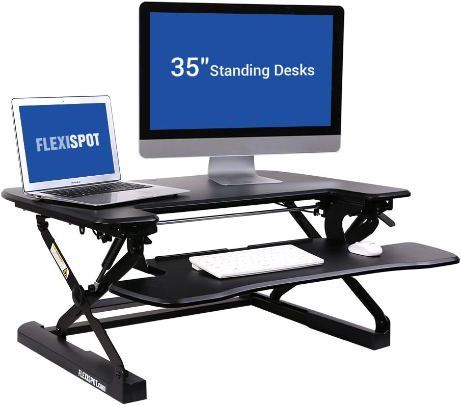 FlexiSpot 35" Height Adjustable Desk Standing Desk Riser Converter with