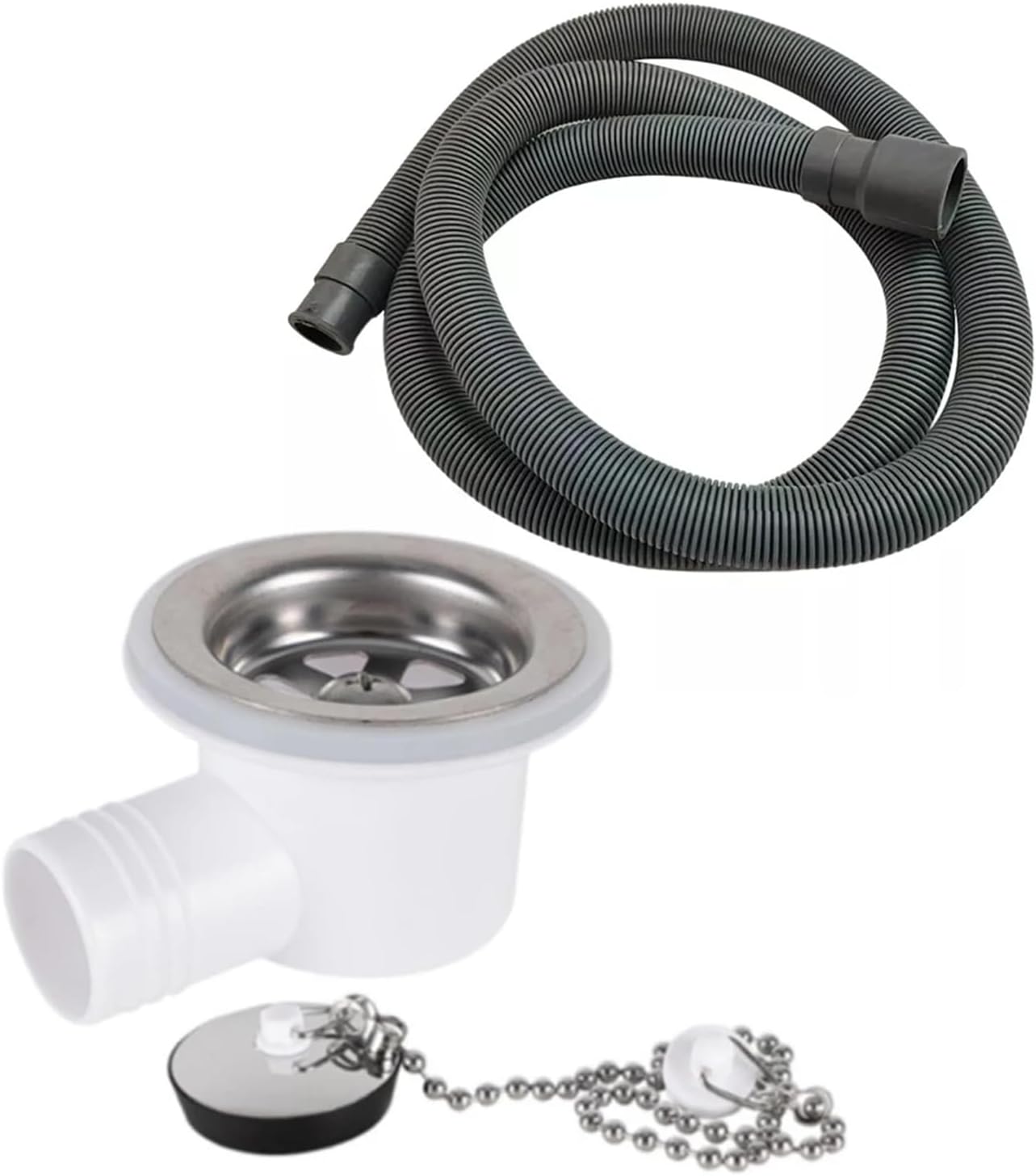 Compatible for Dometic Smev Waste Fitting Angled with 20mm 3/4" Flexi Hose 9600050027 AC540 with Sewer and Water Pipe Kits