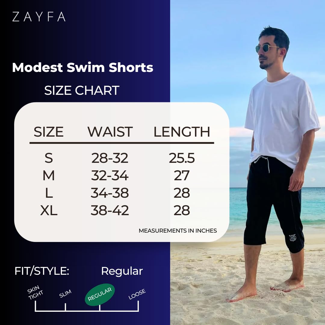 Pantalones cortos de natación modestos para hombre, longitud por debajo de la rodilla, cubierta Awrah para hombres musulmanes