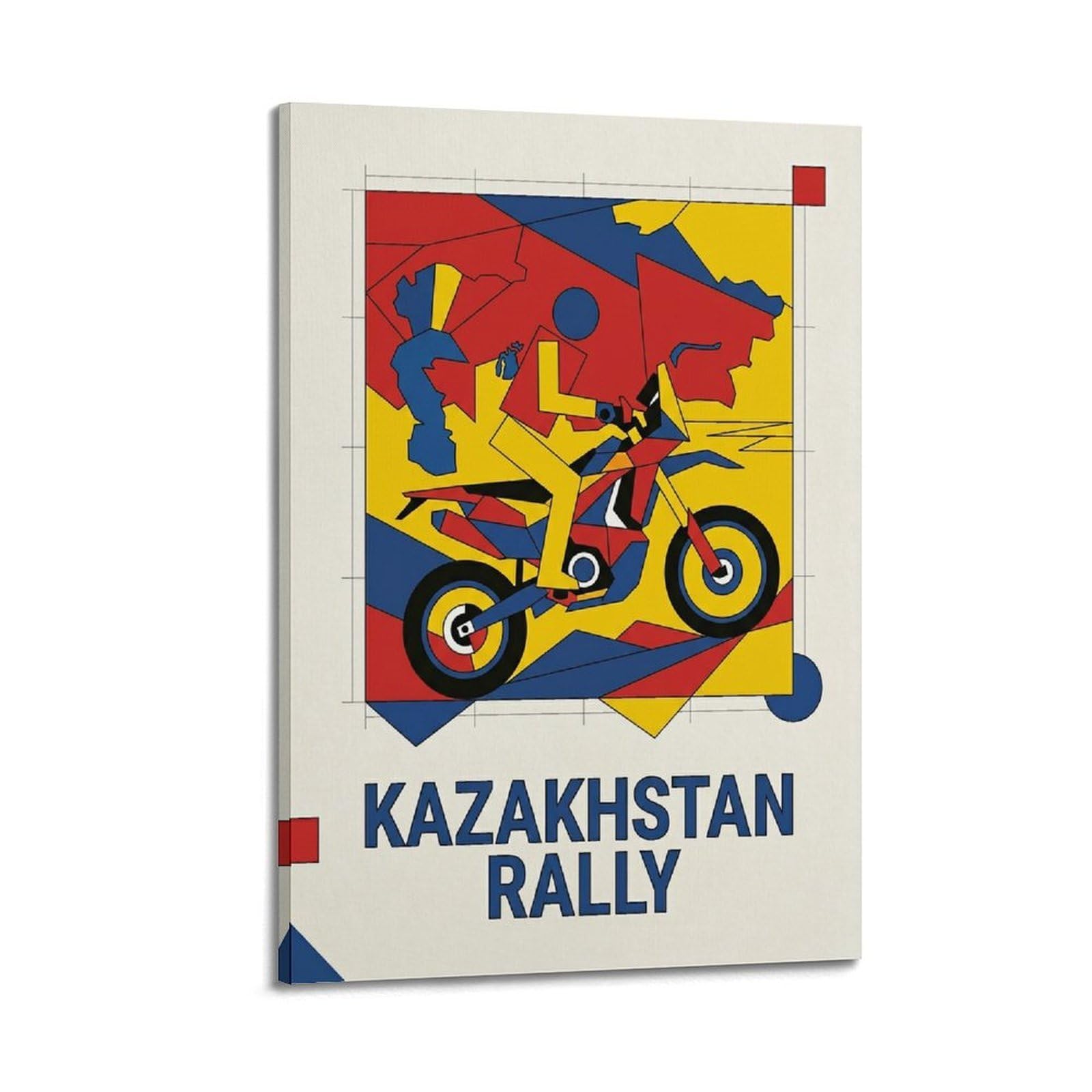 OKAHYS Retro Travel & Sport Poster Kazakhstan Rally Motorcycle Modern Decorative Canvas Prints - Ideal Wall Art for Family, Man Cave, Game Room, Boys & Girls Bedroom 20x30inch(50x75cm)
