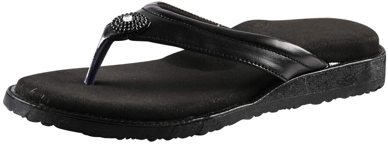DOCTOR CHOICE� Extra Soft Padding Orthopedic Womens Slippers (Color Black, Size: 7 UK/IND) (B08TMB6V3Y) Amazon Price History, Amazon Price Tracker
