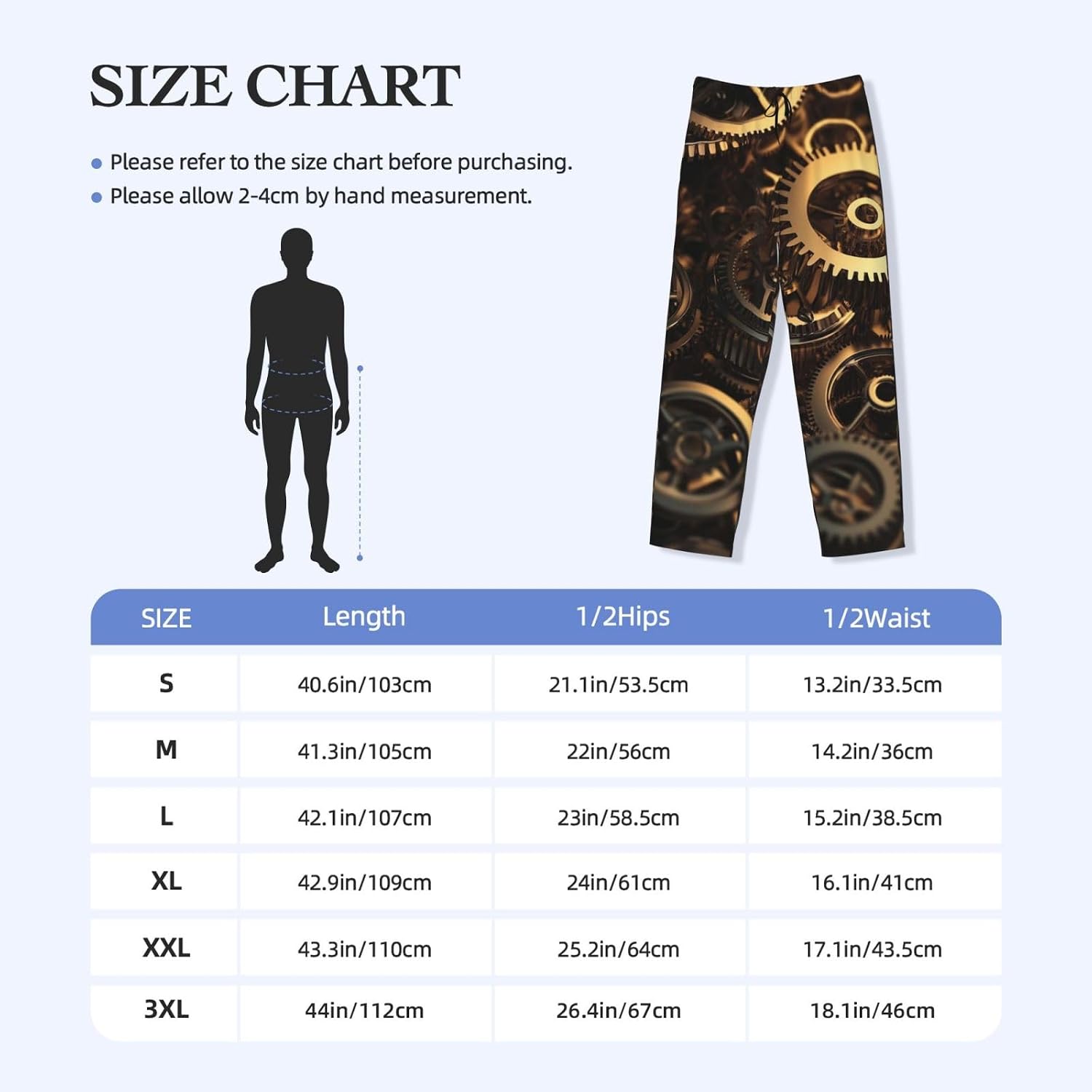 Mens Pajama Pants Soft Lounge Sleep Pant Cool Steampunk Gears Pajama Pants Men Pjs Bottoms with Pockets