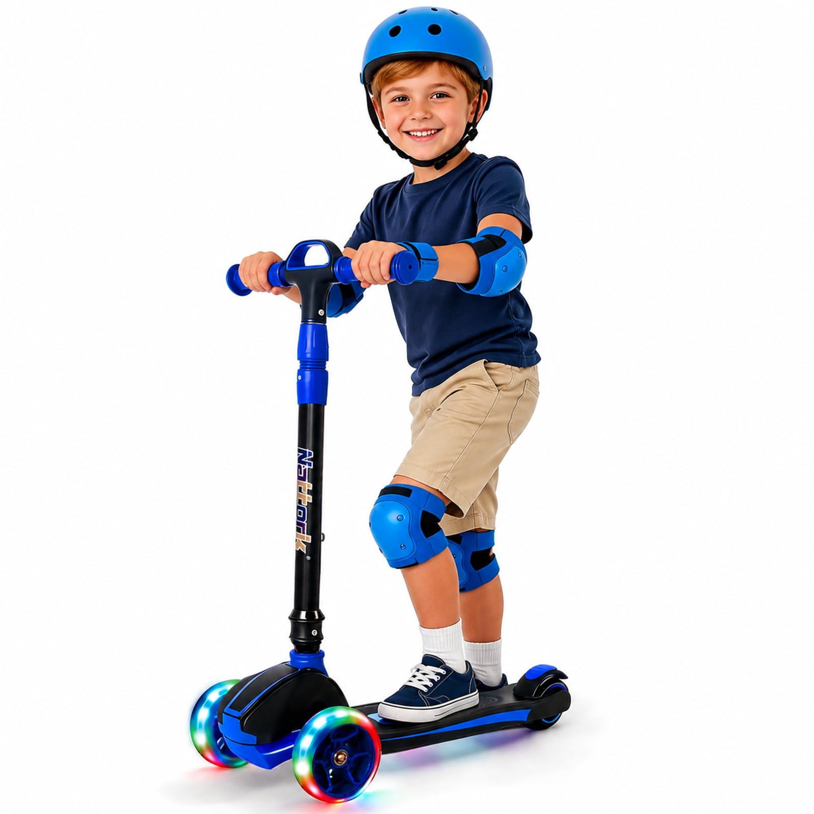 Nattork Roller Kinder 3-6 Jahre, 3 Räder Scooter Kinder mit LED Leuchtenden, 4 Höhenverstellung Kinderroller für Jungen Mädchen 2–5 Jahren, bis zu 100 kg Kinderscooter