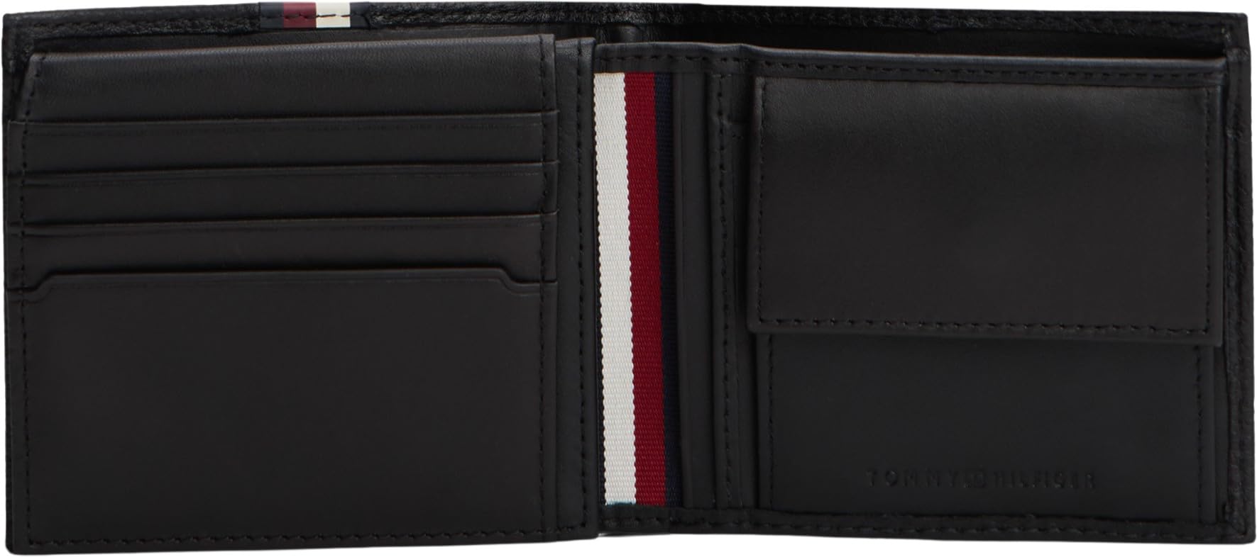 Tommy Hilfiger Herren Geldbeutel Flap and Coin aus Leder, Schwarz (Black), Einheitsgröße