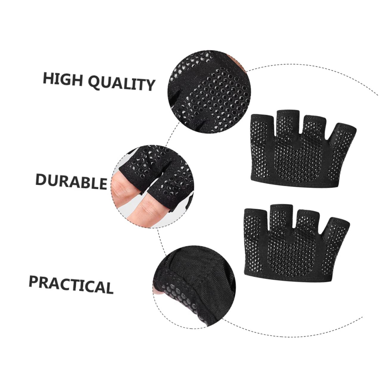 INOOMP 3 Paia Fitness Mezze Dita Culle Guanti Fitness Per Uomo Guanti Ciclismo Per Donna Guanti Esercizio Per Uomo Guanti Equitazione Palm Grip Per Palestra Mezzi Guanti