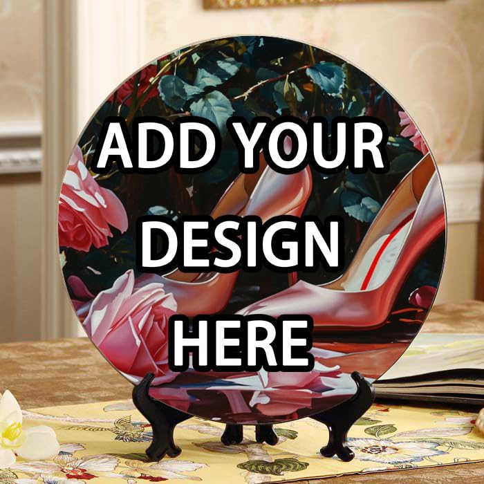 DNOVING Personalized Ceramic Decorative Plate Customizable Photo Text Logo Printed for Wall Hanging or Table Decor Perfect Memorial Gifts for Anniversary or Birthday CP-925905339