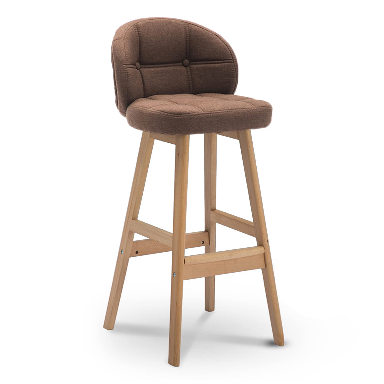 Tabouret de cuisine rembourré en similicuir base en bois pour restaurant et maison