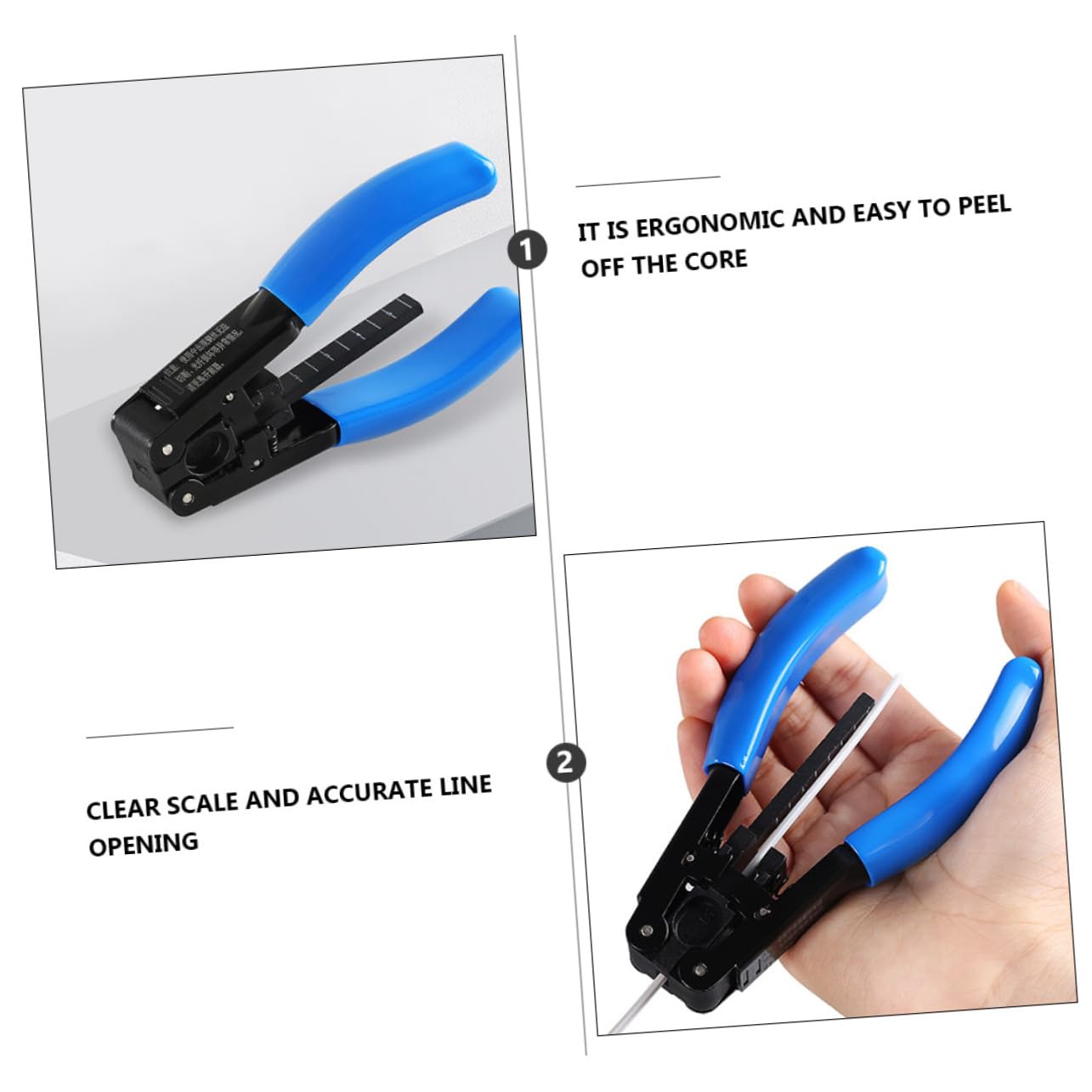 Operitacx 2 Piezas Pelador de fibra óptica cable engarzadores de alambre strippers ser Multifunción herramienta manual para pelar herramienta de compresión coaxial