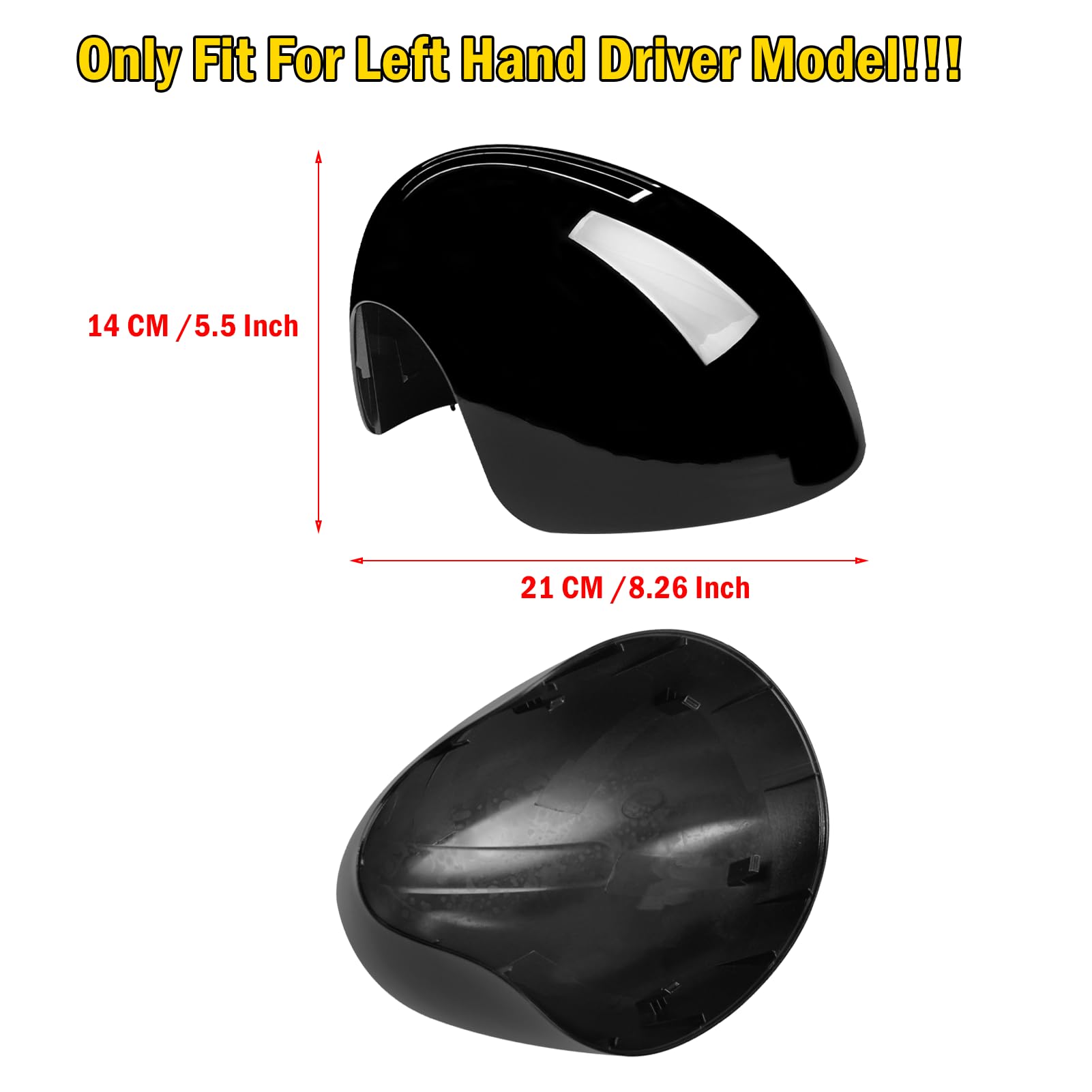 TTCR-II 2 PCS Calotte Specchietti Compatibile con Mini Cooper F54 F55 F56 F57 F60 2016-2019, F54 Calotta Specchietto F55 Copri Specchio Retrovisore F56 Mirror Cover 51167401230/51167401229-Nero