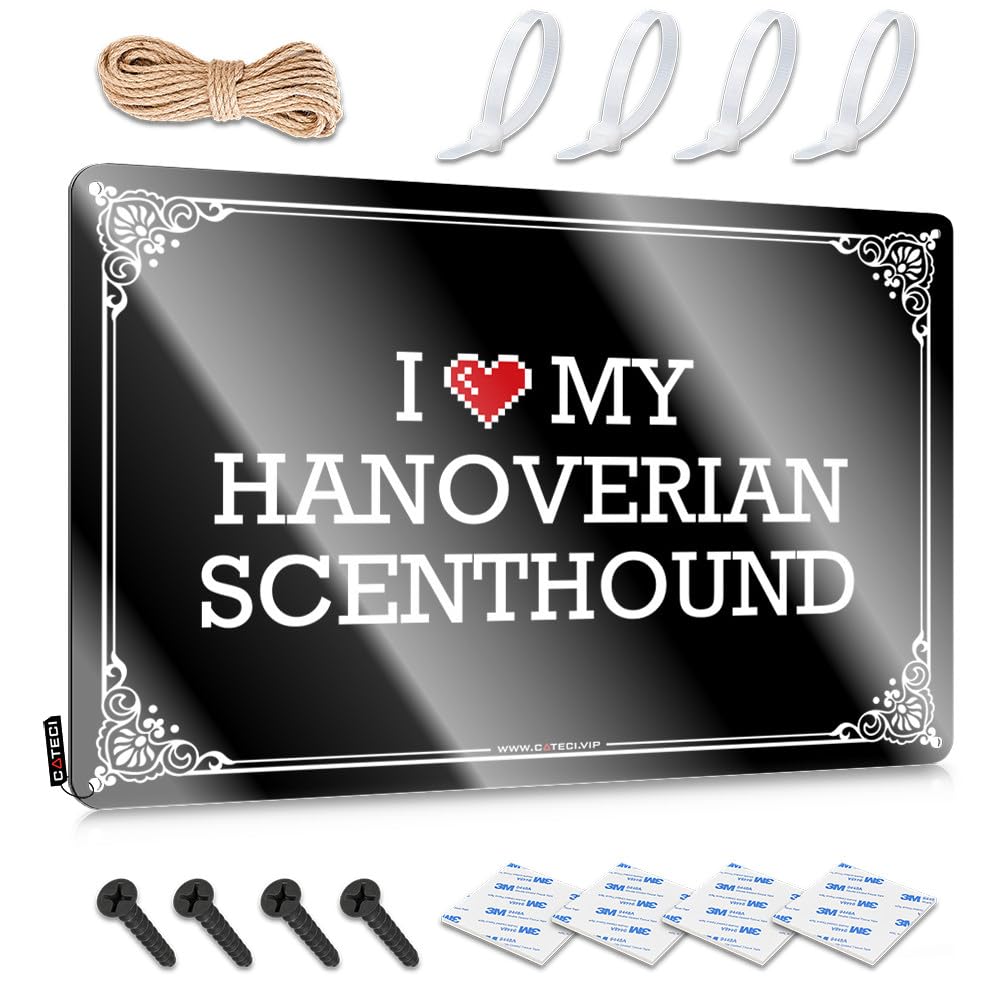 Fzfn Colour Music Decoration Nice | I Love My Hanoverian Scenthound Western Patio Bar Decoration(30X40cm)