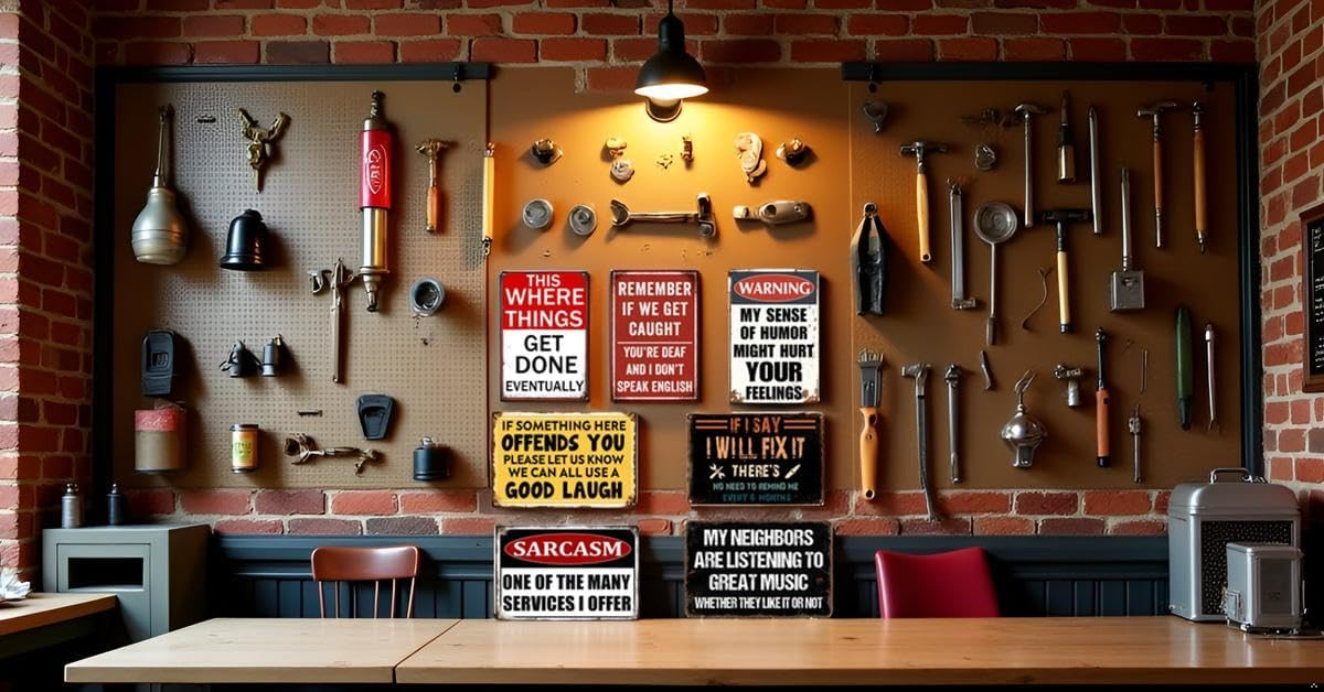 Man Cave Decor Funny Garage Signs For Men Vintage Metal Tin Sign Mancave Accessories Signs For Wall Art Garage Decor For Men Work Shop Accessories Basement Bar Sign For Home Bar 8x12 Inch - Image 7