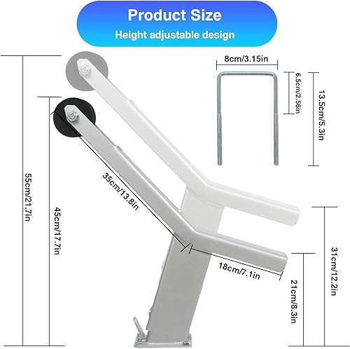 Miniatura 2 de Poste de cabrestante de remolque de barco con rodillo, soporte de cabrestante de remolque de barco para 3 pulgadas de ancho x 4 pulgadas de alto,