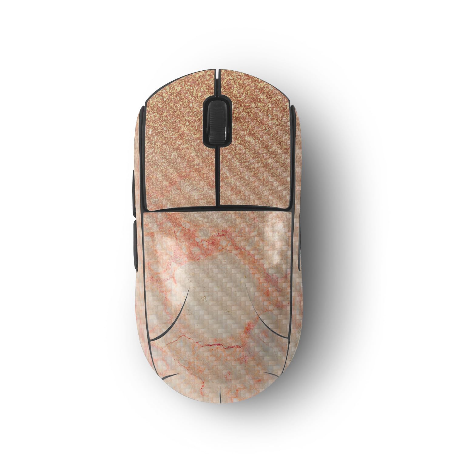 MightySkins Carbon Fiber Skin Compatible with Logitech G Pro Wireless Gaming Mouse - Flashy Apricot Marble | Protective, Durable Textured Carbon Fiber Finish | Easy to Apply