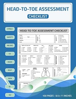 Head-To-Toe Assessment Checklist: Head-To-Toe Health Assessment Nursing Sheets Book | Full Body Patient Assessment Sheet Notebook