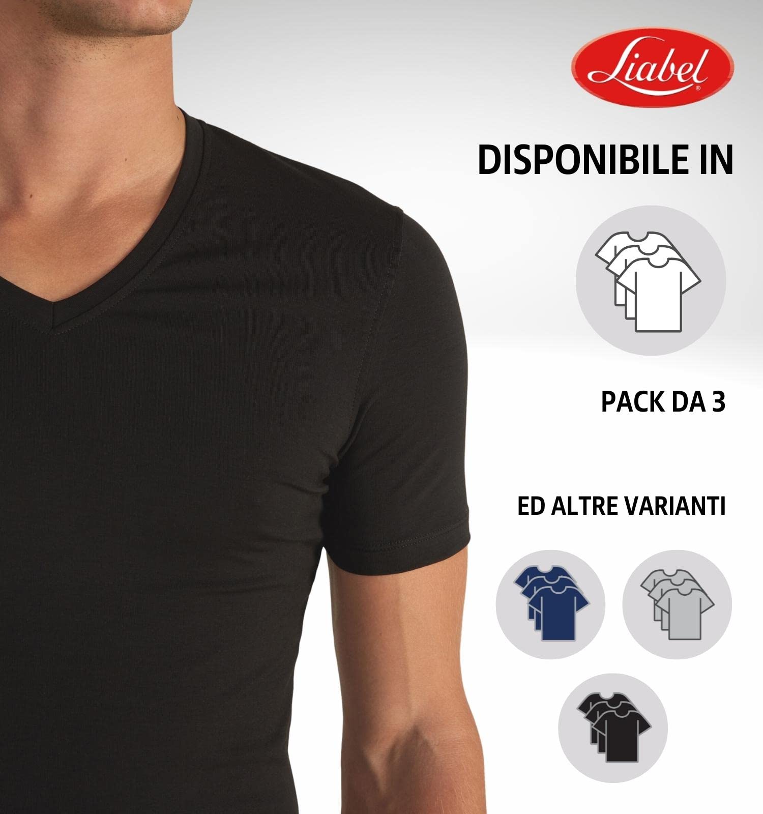 3 T-shirts Intime Homme Coton Chaud Thermique Col en V et Col Rond Paquet de 3 T Shirt Manches Courtes Coton Chaud