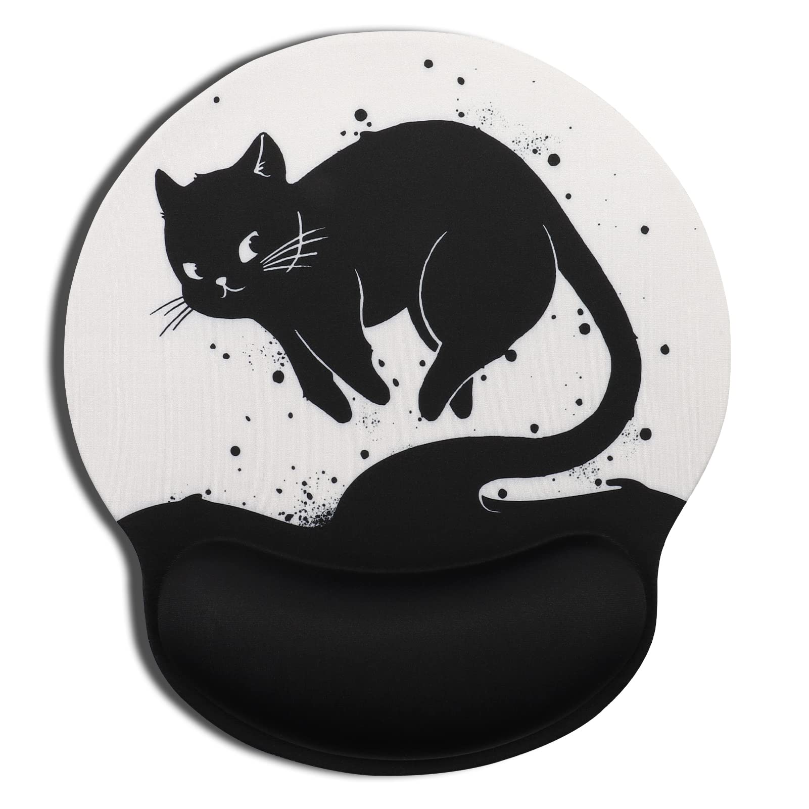 AOKSUNOVA Ergonomisches Mauspad Mousepad mit Handauflage Mouse Pad Katze | Ergonomisches Mauspad mit Memory Schaum Handauflage,Komfortable Handgelenkstütze,Rutschfeste Basis für Büro und Gaming