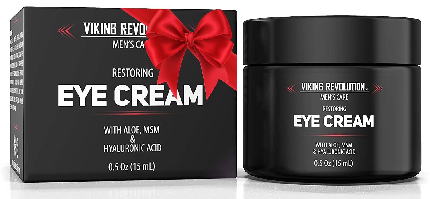 Viking Revolution - Mens Eye Cream - Natural Eye Cream for Men With Hyaluronic Acid - Anti Aging, Dark Circle, Moisturizer Wrinkle Cream - Helps Reduce Puffiness, Eye Bags - Shea Butter - 15 ml