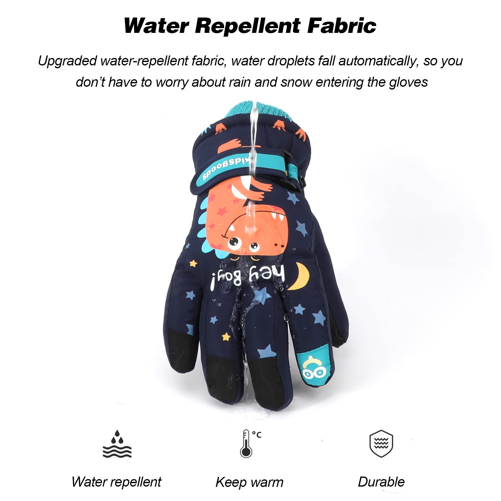 Guantes De Nieve Para Niños 6-12 Años - Impermeables, Aislantes Y Con Palma Antideslizante, Para Esquí O Trineo